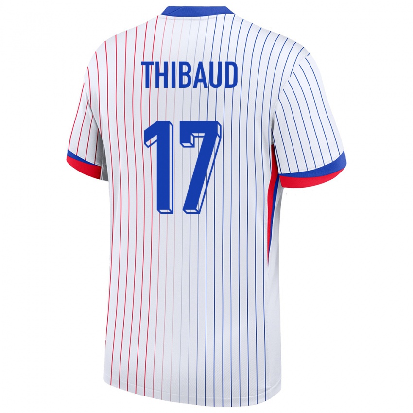 Kinder Frankreich Julie Thibaud #17 Weiß Auswärtstrikot Trikot 24-26 T-Shirt Österreich