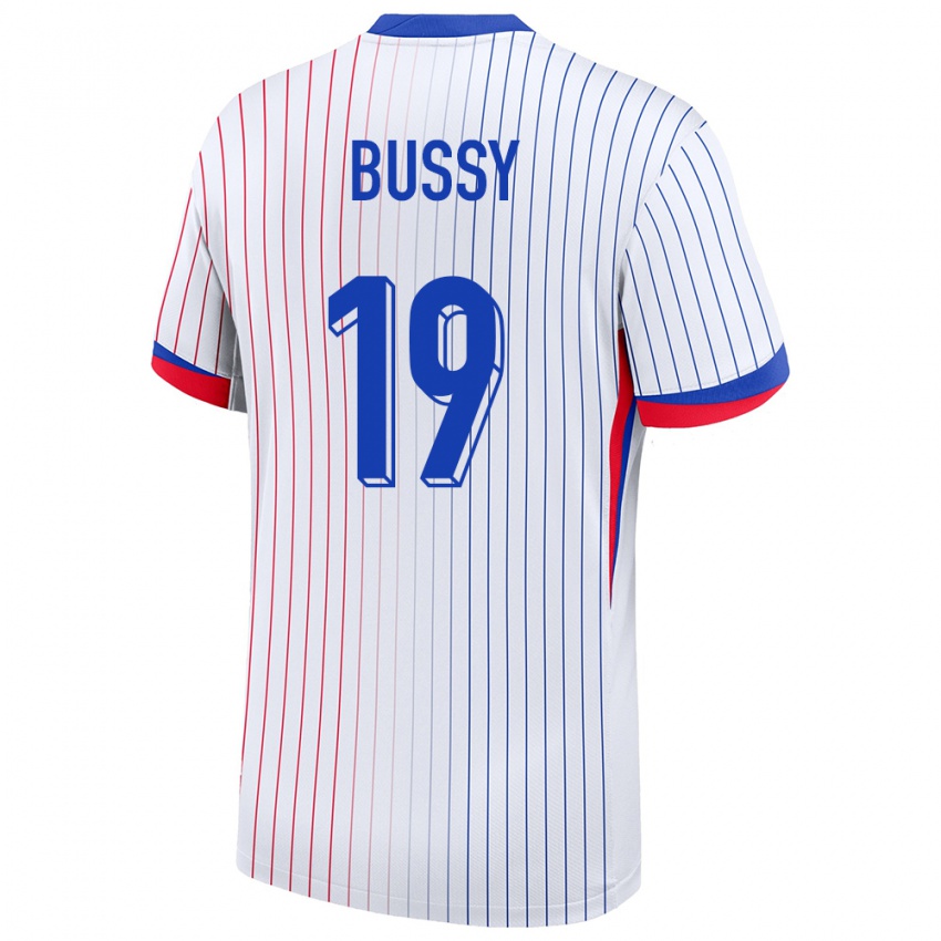 Kinder Frankreich Kessya Bussy #19 Weiß Auswärtstrikot Trikot 24-26 T-Shirt Österreich