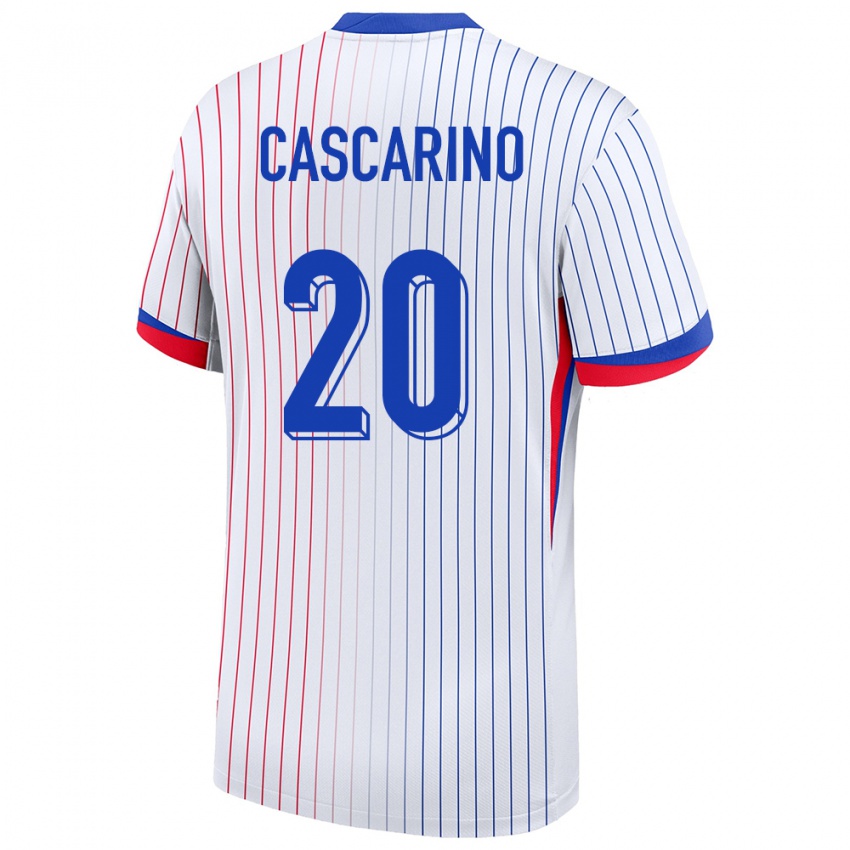 Kinder Frankreich Delphine Cascarino #20 Weiß Auswärtstrikot Trikot 24-26 T-Shirt Österreich