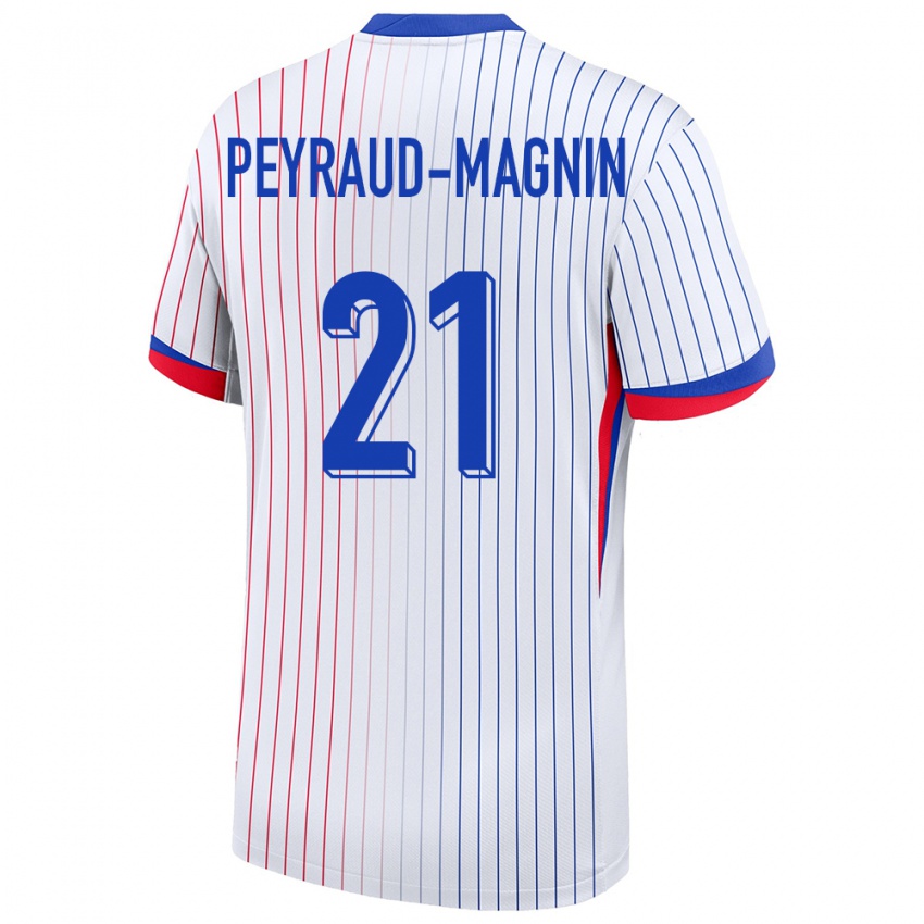 Kinder Frankreich Pauline Peyraud Magnin #21 Weiß Auswärtstrikot Trikot 24-26 T-Shirt Österreich