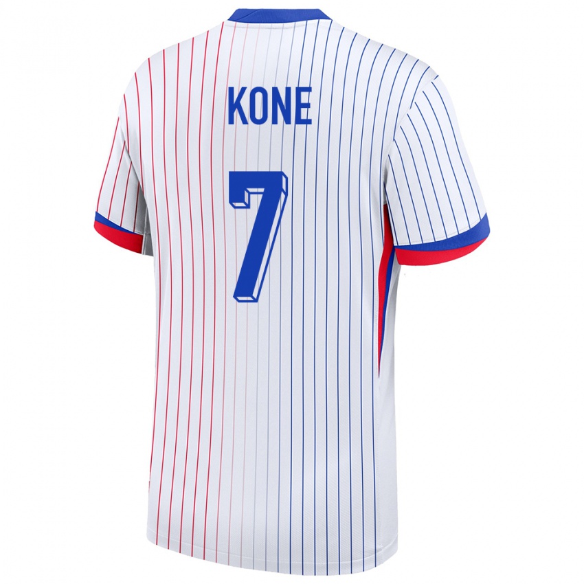 Kinder Frankreich Kouadio Kone #7 Weiß Auswärtstrikot Trikot 24-26 T-Shirt Österreich