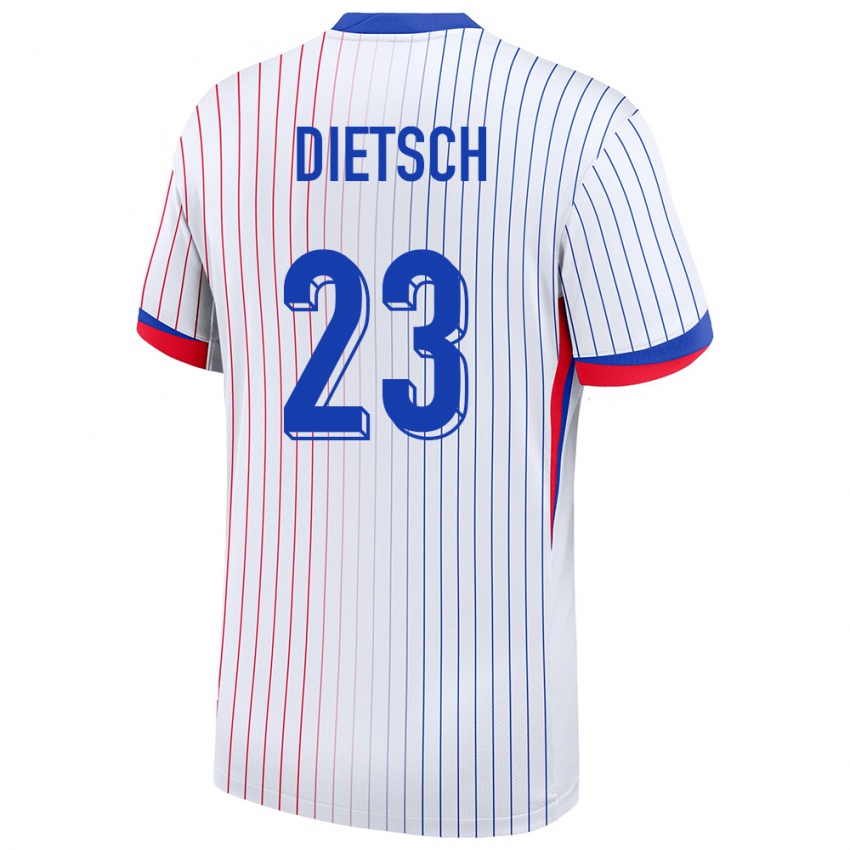 Kinder Frankreich Guillaume Dietsch #23 Weiß Auswärtstrikot Trikot 24-26 T-Shirt Österreich