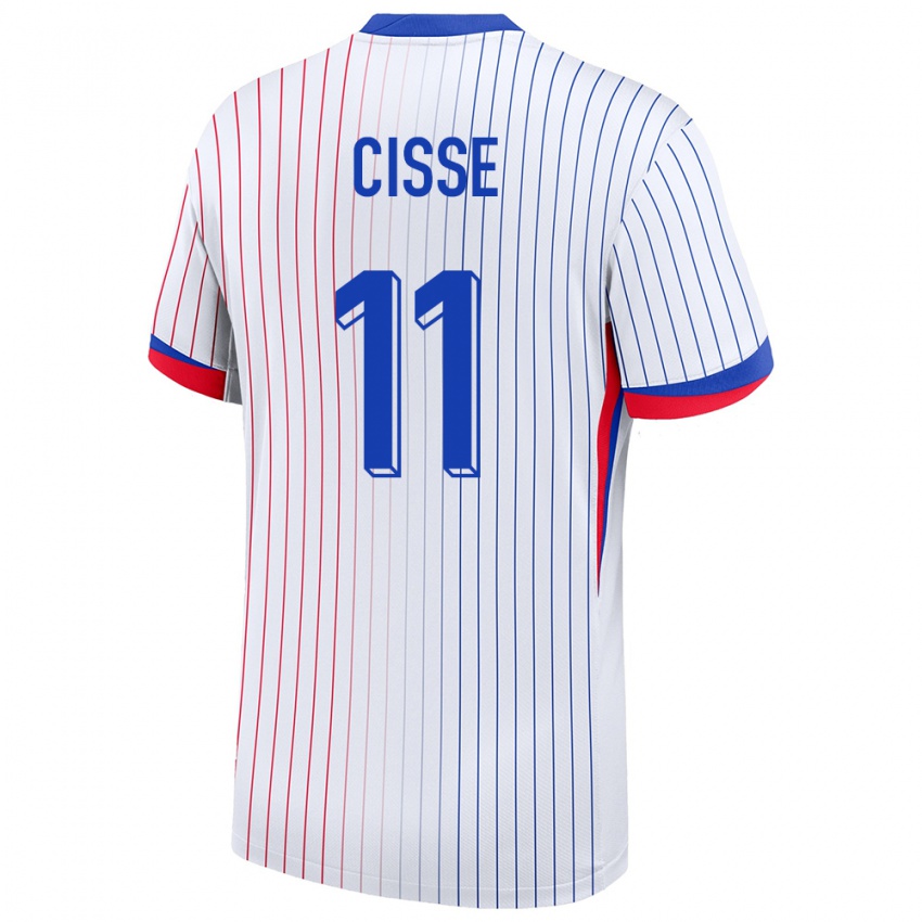 Kinder Frankreich Lamine Cisse #11 Weiß Auswärtstrikot Trikot 24-26 T-Shirt Österreich