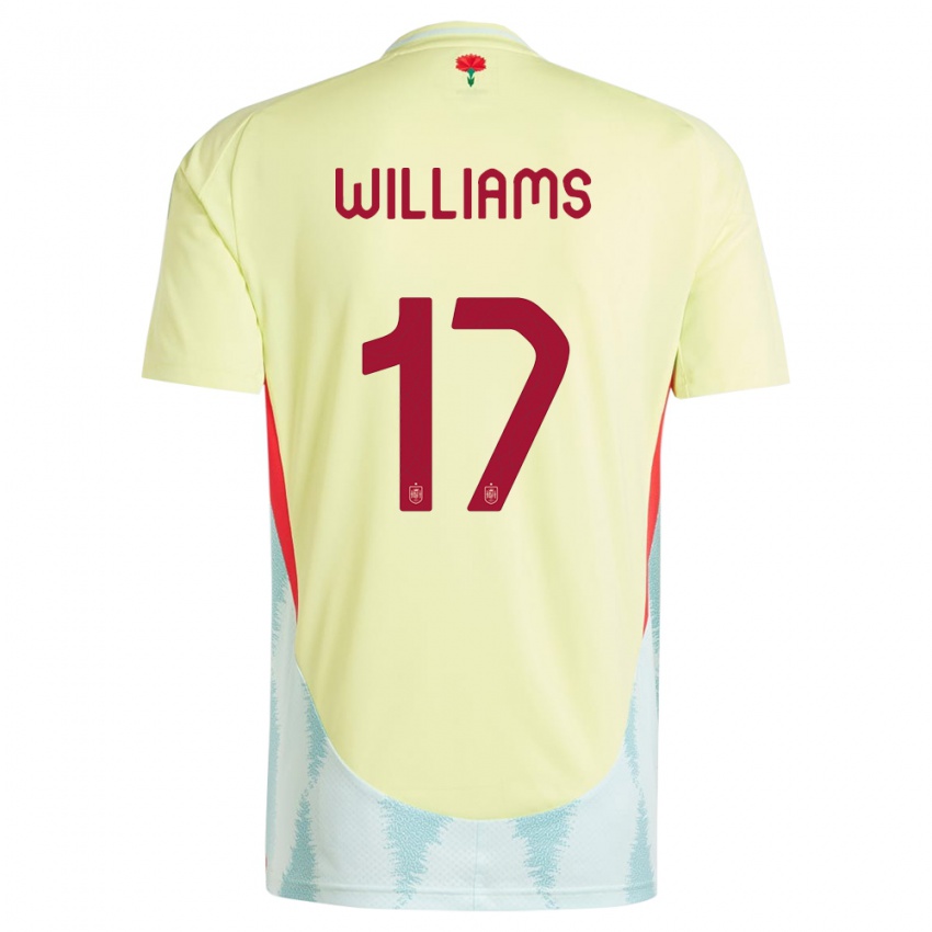 Kinder Spanien Nico Williams #17 Gelb Auswärtstrikot Trikot 24-26 T-Shirt Österreich