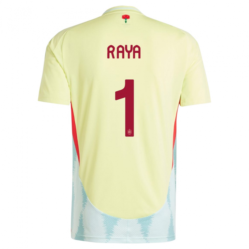 Kinder Spanien David Raya #1 Gelb Auswärtstrikot Trikot 24-26 T-Shirt Österreich