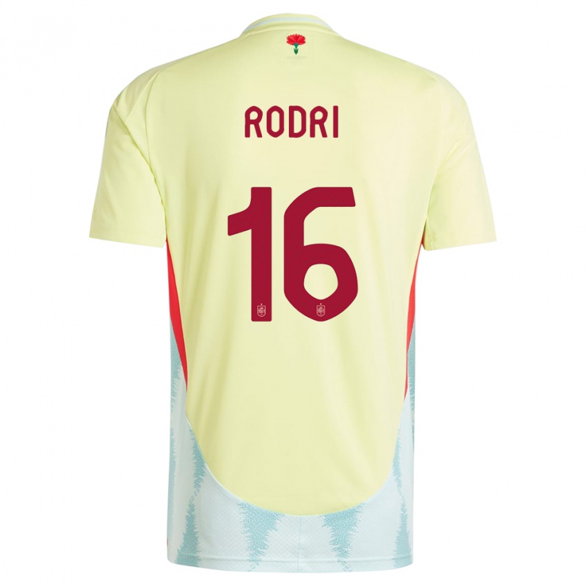 Kinder Spanien Rodri #16 Gelb Auswärtstrikot Trikot 24-26 T-Shirt Österreich