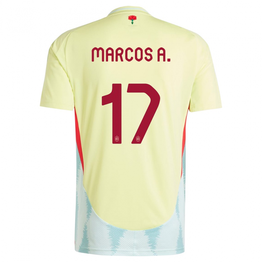 Kinder Spanien Marcos Alonso #17 Gelb Auswärtstrikot Trikot 24-26 T-Shirt Österreich