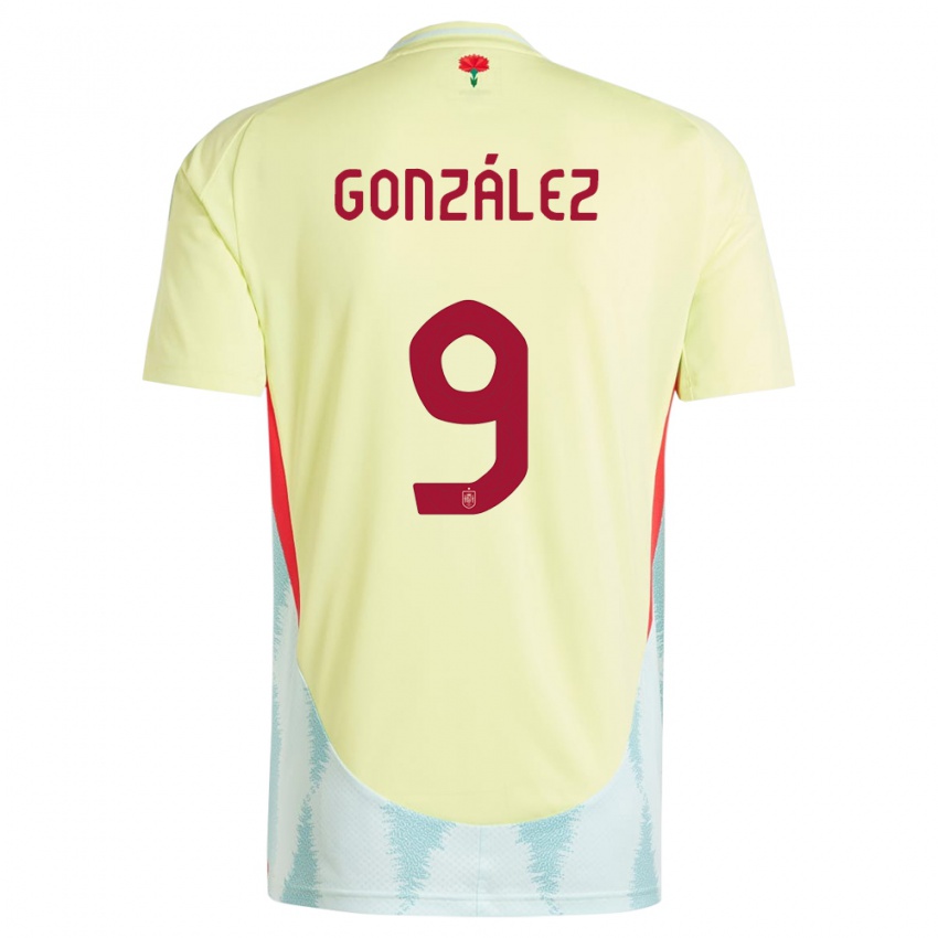 Kinder Spanien Esther Gonzalez #9 Gelb Auswärtstrikot Trikot 24-26 T-Shirt Österreich