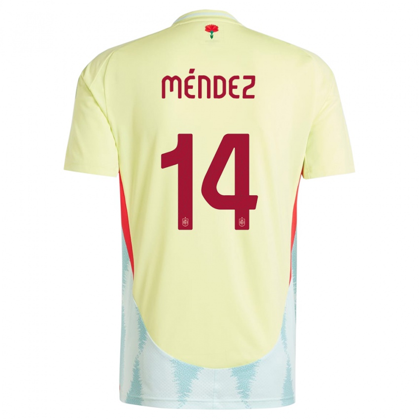 Kinder Spanien Maria Mendez #14 Gelb Auswärtstrikot Trikot 24-26 T-Shirt Österreich