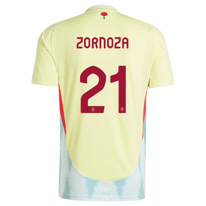 Kinder Spanien Claudia Zornoza #21 Gelb Auswärtstrikot Trikot 24-26 T-Shirt Österreich