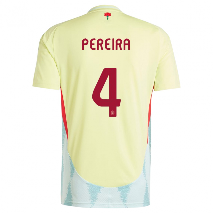 Kinder Spanien Andrea Pereira #4 Gelb Auswärtstrikot Trikot 24-26 T-Shirt Österreich