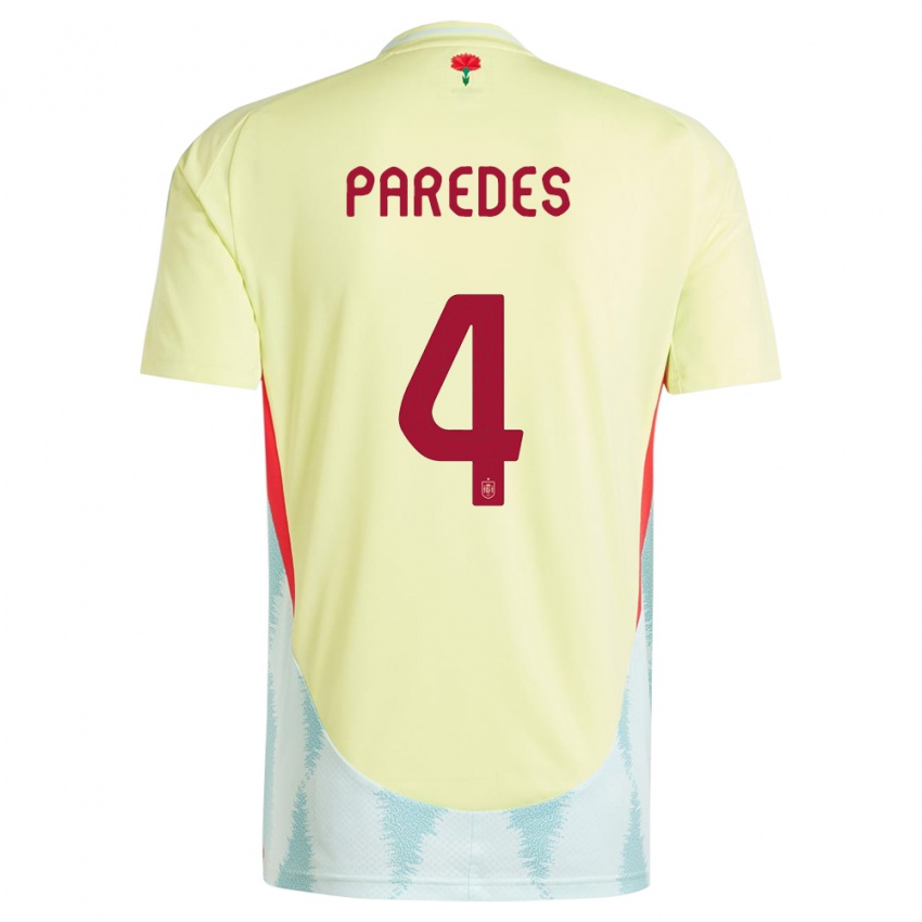 Kinder Spanien Irene Paredes #4 Gelb Auswärtstrikot Trikot 24-26 T-Shirt Österreich