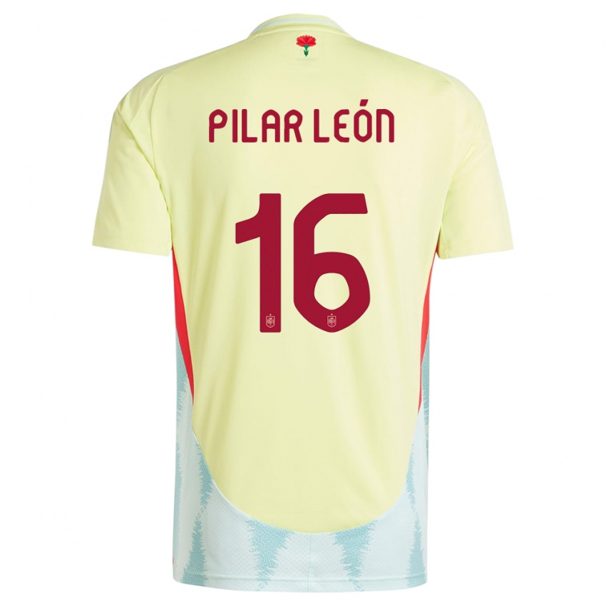 Kinder Spanien Maria Pilar Leon #16 Gelb Auswärtstrikot Trikot 24-26 T-Shirt Österreich