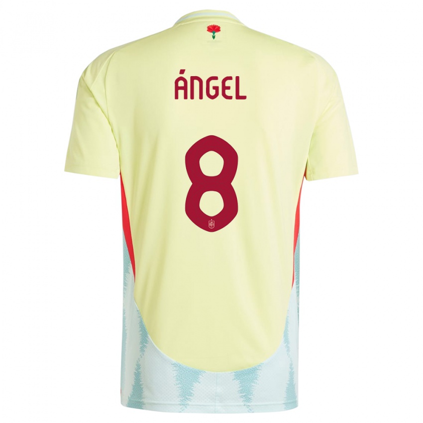 Kinder Spanien Manuel Angel #8 Gelb Auswärtstrikot Trikot 24-26 T-Shirt Österreich