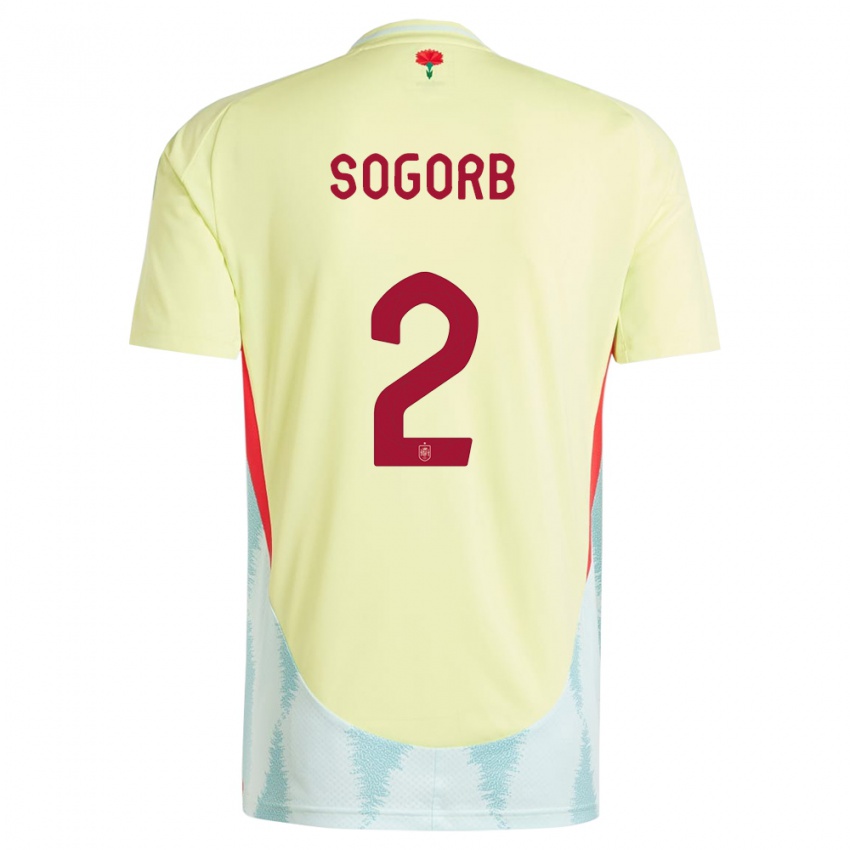 Kinder Spanien Carles Sogorb #2 Gelb Auswärtstrikot Trikot 24-26 T-Shirt Österreich