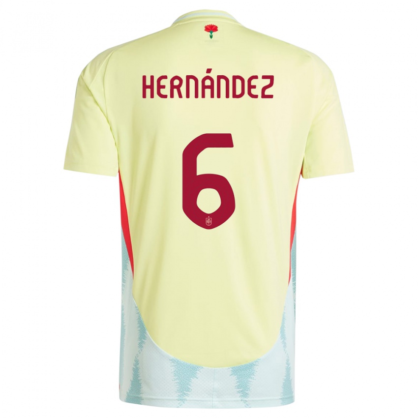 Kinder Spanien Gerard Hernandez #6 Gelb Auswärtstrikot Trikot 24-26 T-Shirt Österreich