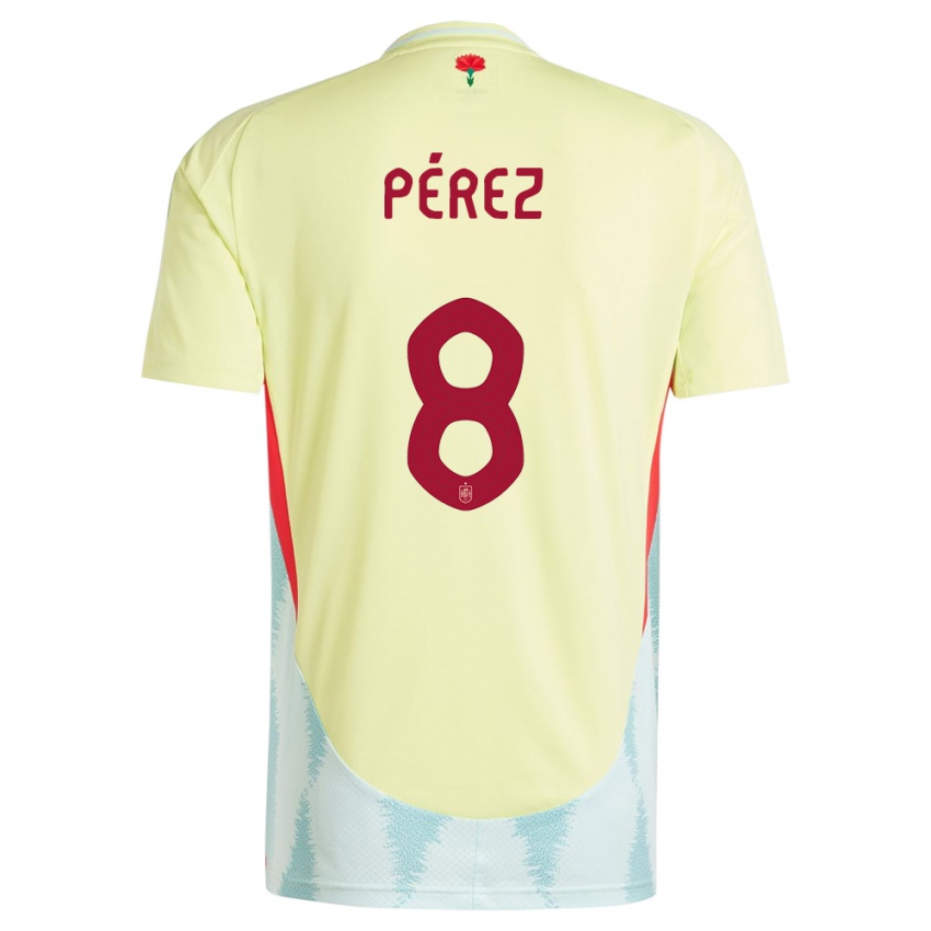 Kinder Spanien Dani Perez #8 Gelb Auswärtstrikot Trikot 24-26 T-Shirt Österreich