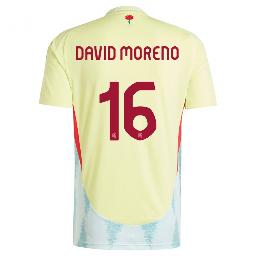 Kinder Spanien Antonio David Moreno #16 Gelb Auswärtstrikot Trikot 24-26 T-Shirt Österreich