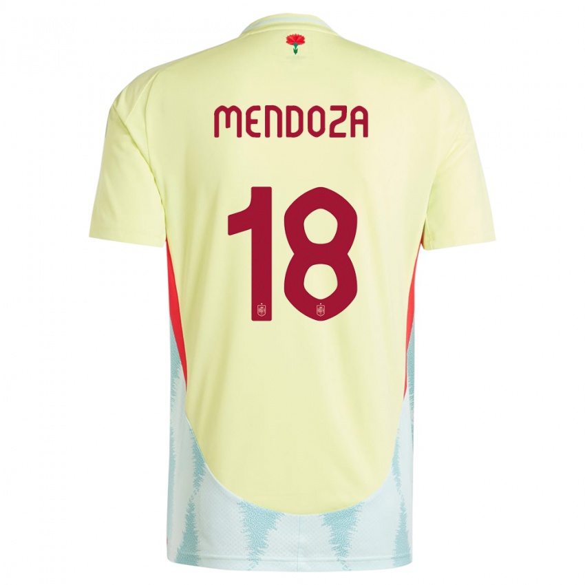 Kinder Spanien Rodrigo Mendoza #18 Gelb Auswärtstrikot Trikot 24-26 T-Shirt Österreich