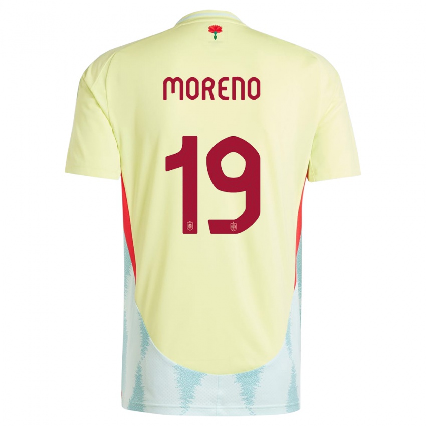 Kinder Spanien Victor Moreno #19 Gelb Auswärtstrikot Trikot 24-26 T-Shirt Österreich