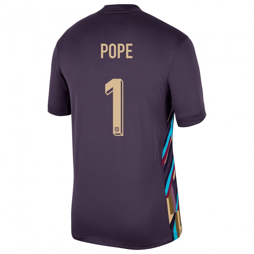 Kinder England Nick Pope #1 Dunkle Rosine Auswärtstrikot Trikot 24-26 T-Shirt Österreich