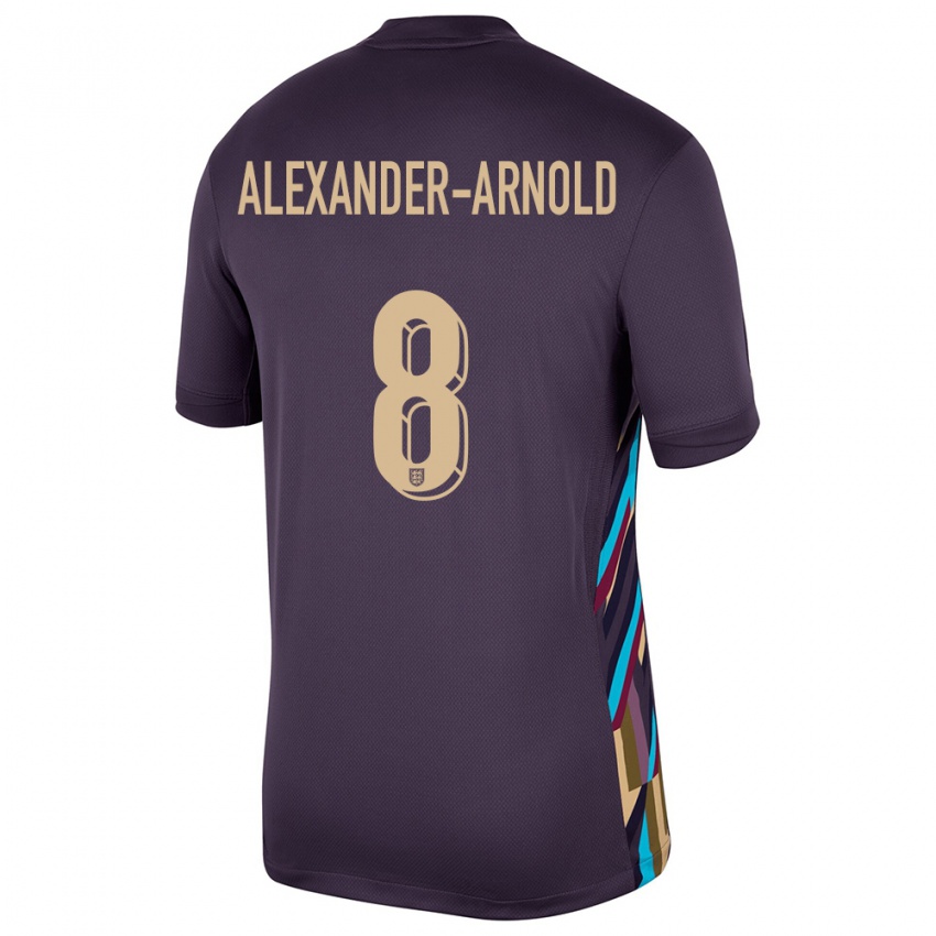 Kinder England Trent Alexander-Arnold #8 Dunkle Rosine Auswärtstrikot Trikot 24-26 T-Shirt Österreich