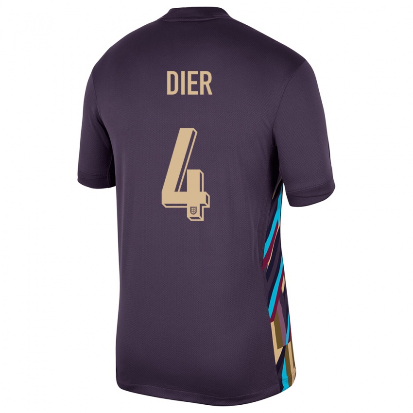 Kinder England Eric Dier #4 Dunkle Rosine Auswärtstrikot Trikot 24-26 T-Shirt Österreich