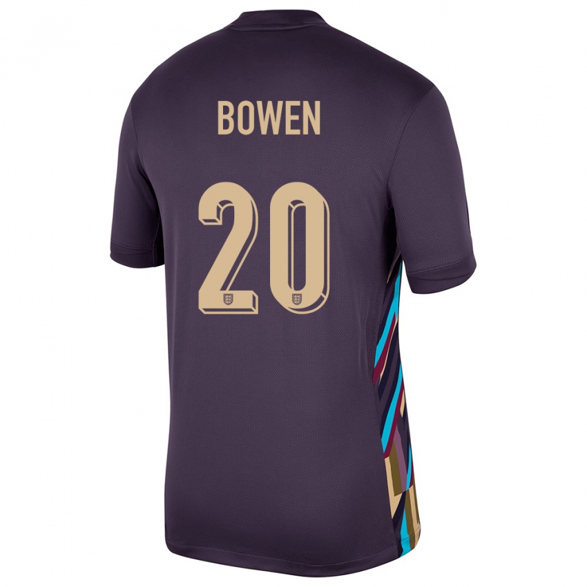 Kinder England Jarrod Bowen #20 Dunkle Rosine Auswärtstrikot Trikot 24-26 T-Shirt Österreich