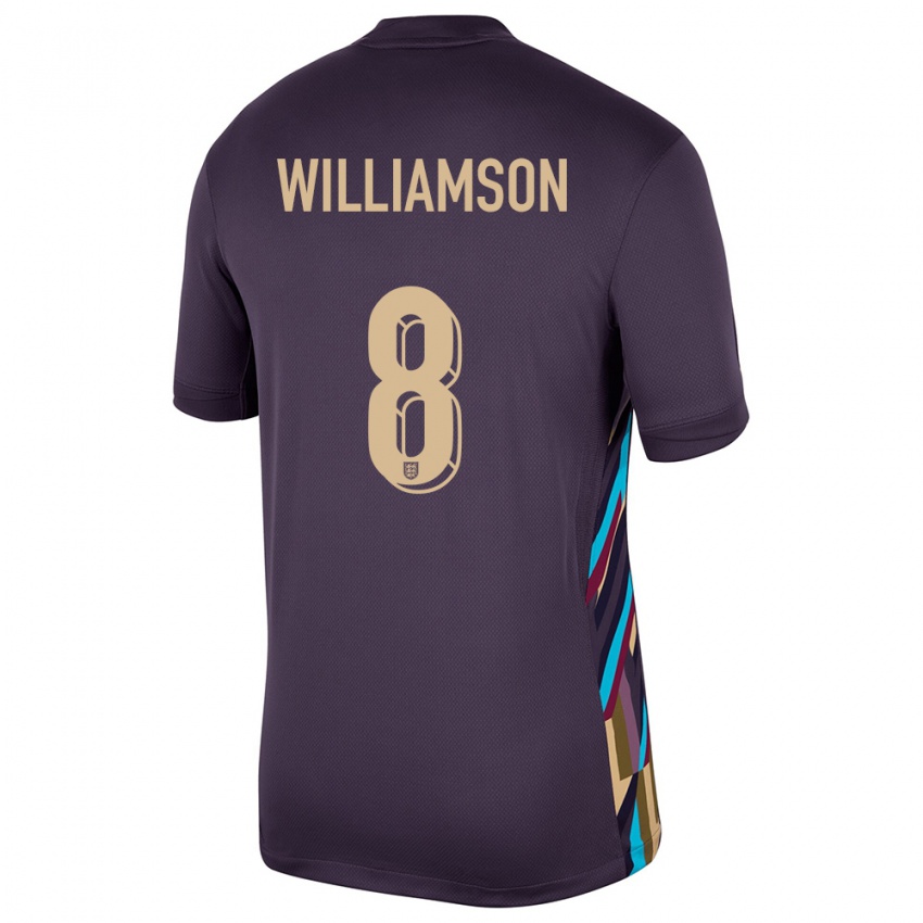 Kinder England Leah Williamson #8 Dunkle Rosine Auswärtstrikot Trikot 24-26 T-Shirt Österreich