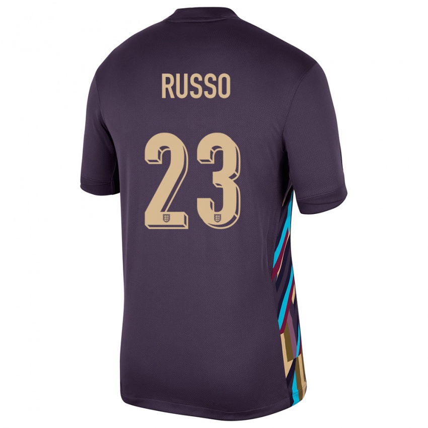 Kinder England Alessia Russo #23 Dunkle Rosine Auswärtstrikot Trikot 24-26 T-Shirt Österreich