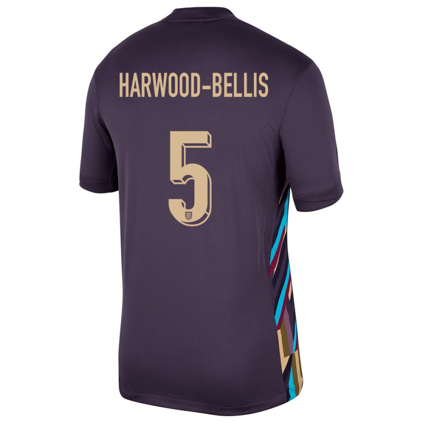 Kinder England Taylor Harwood Bellis #5 Dunkle Rosine Auswärtstrikot Trikot 24-26 T-Shirt Österreich