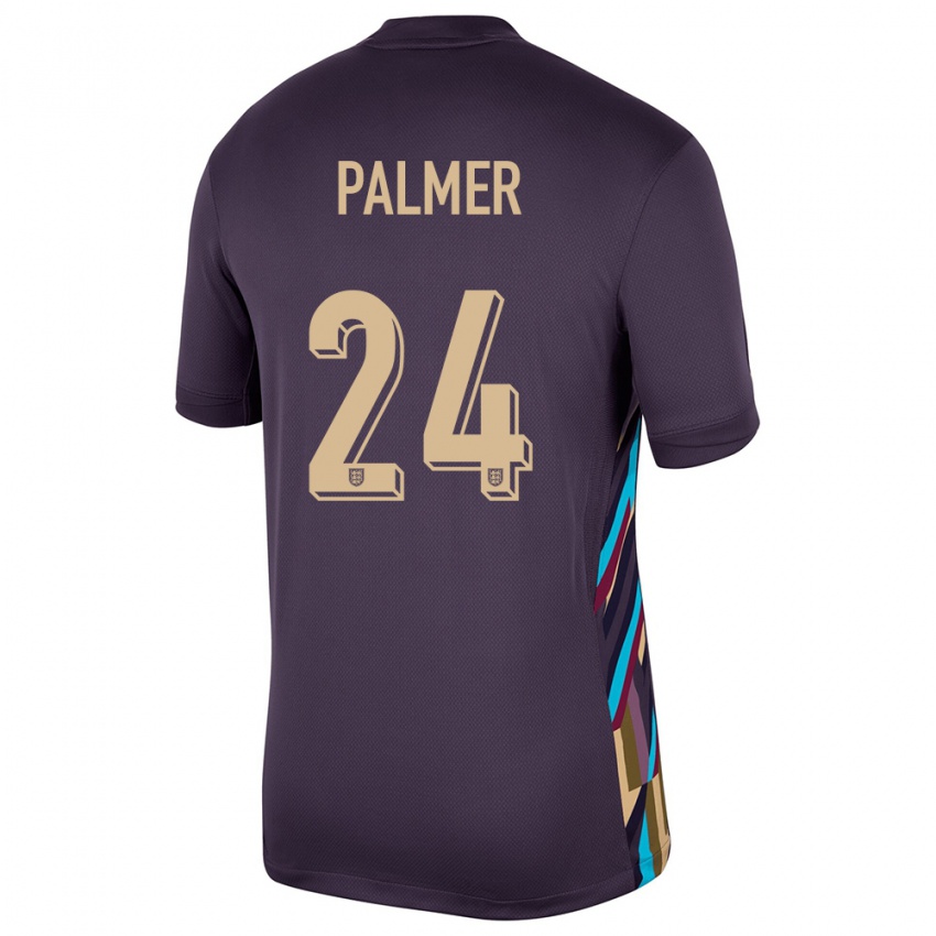 Kinder England Cole Palmer #24 Dunkle Rosine Auswärtstrikot Trikot 24-26 T-Shirt Österreich