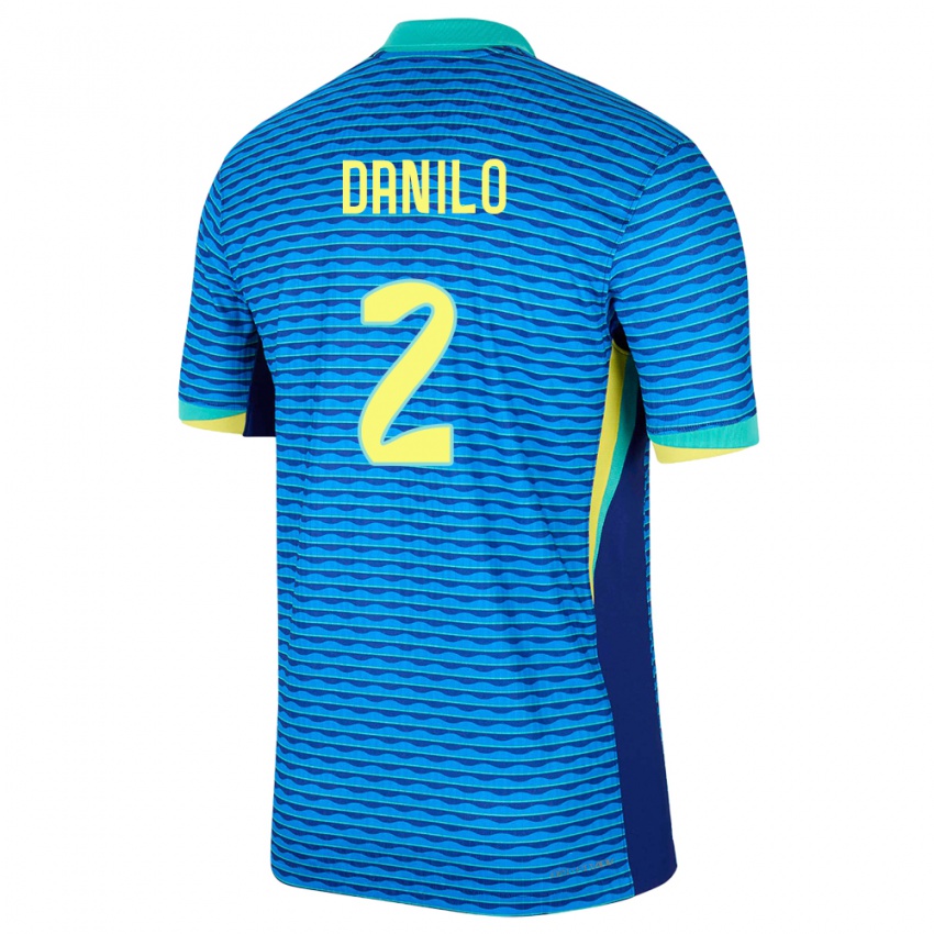 Kinder Brasilien Danilo #2 Blau Auswärtstrikot Trikot 24-26 T-Shirt Österreich