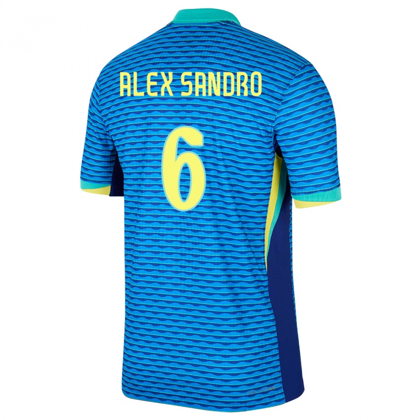 Kinder Brasilien Alex Sandro #6 Blau Auswärtstrikot Trikot 24-26 T-Shirt Österreich