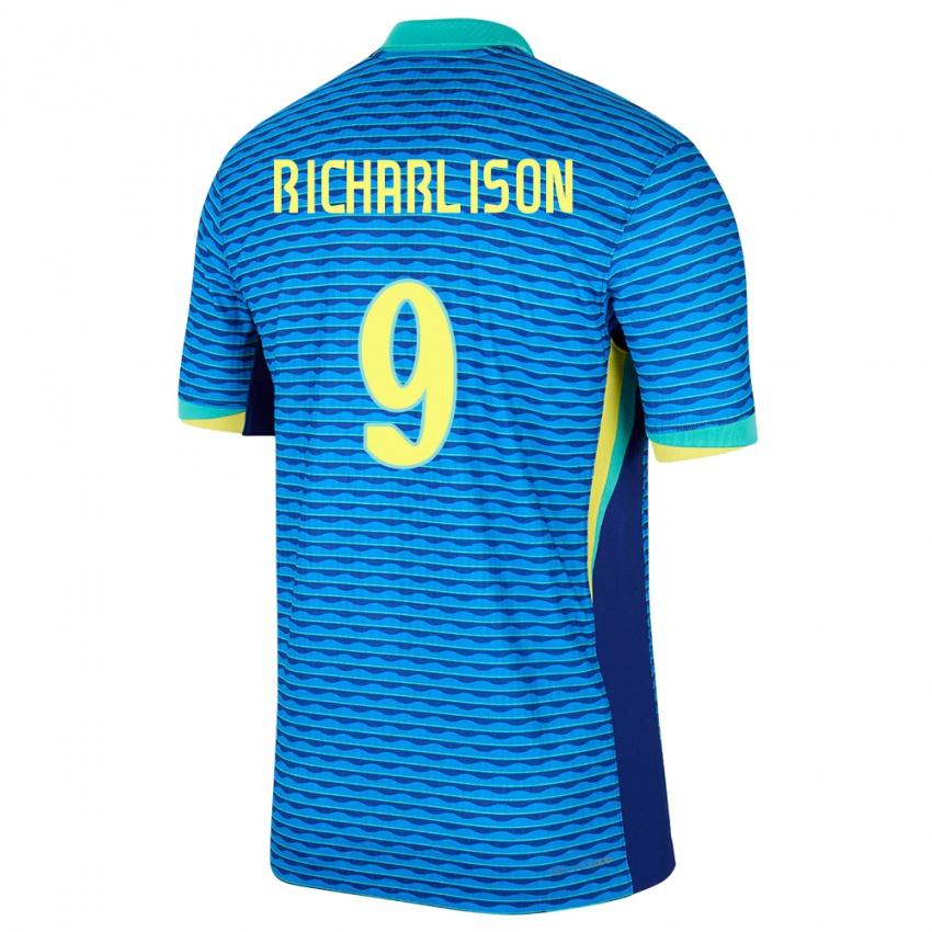 Kinder Brasilien Richarlison #9 Blau Auswärtstrikot Trikot 24-26 T-Shirt Österreich