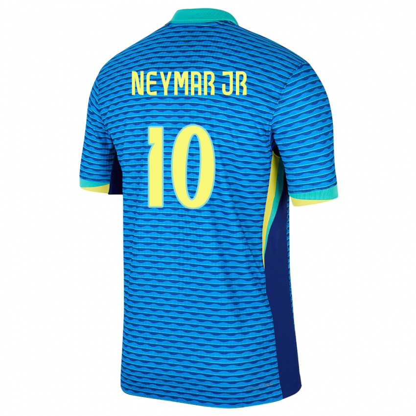 Kinder Brasilien Neymar #10 Blau Auswärtstrikot Trikot 24-26 T-Shirt Österreich