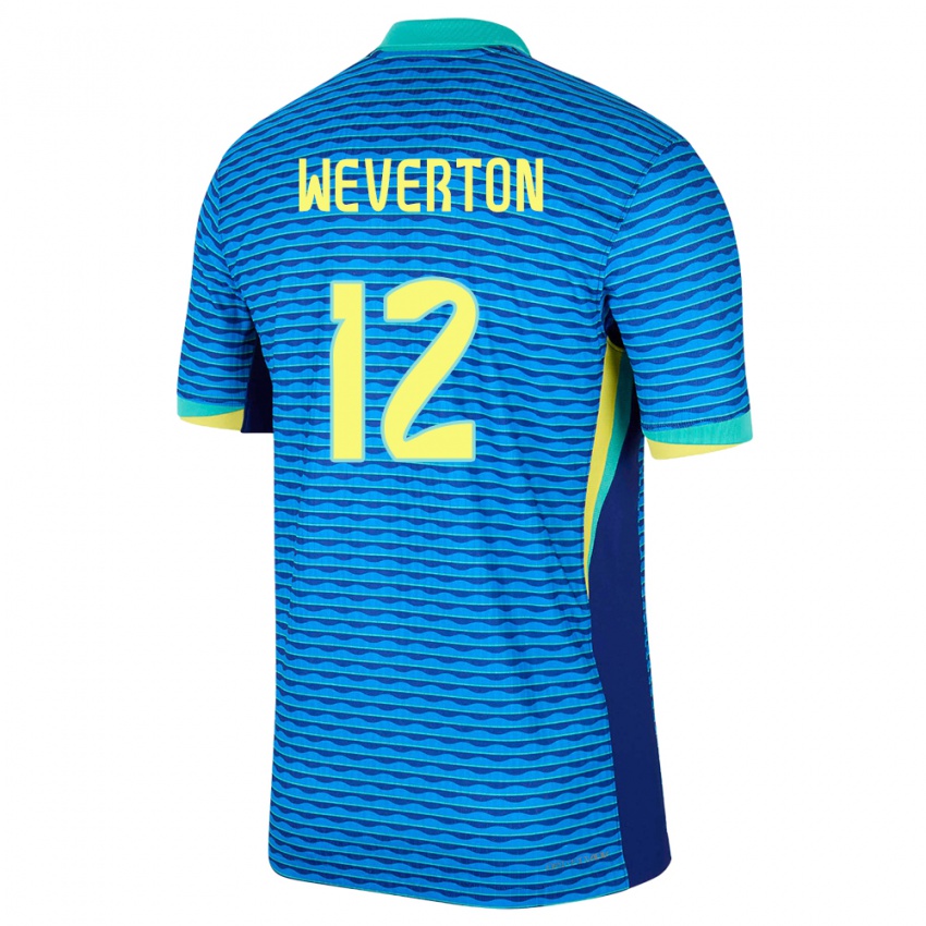 Kinder Brasilien Weverton #12 Blau Auswärtstrikot Trikot 24-26 T-Shirt Österreich