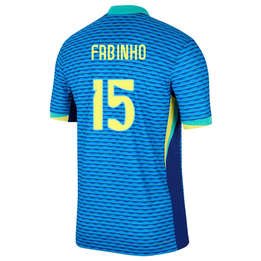 Kinder Brasilien Fabinho #15 Blau Auswärtstrikot Trikot 24-26 T-Shirt Österreich