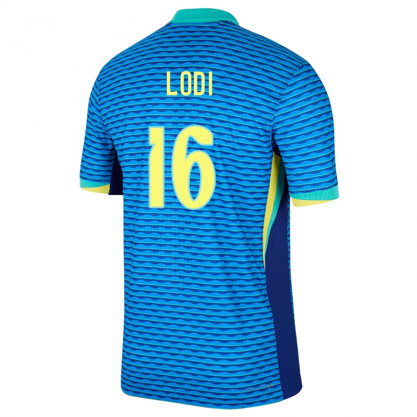 Kinder Brasilien Renan Lodi #16 Blau Auswärtstrikot Trikot 24-26 T-Shirt Österreich