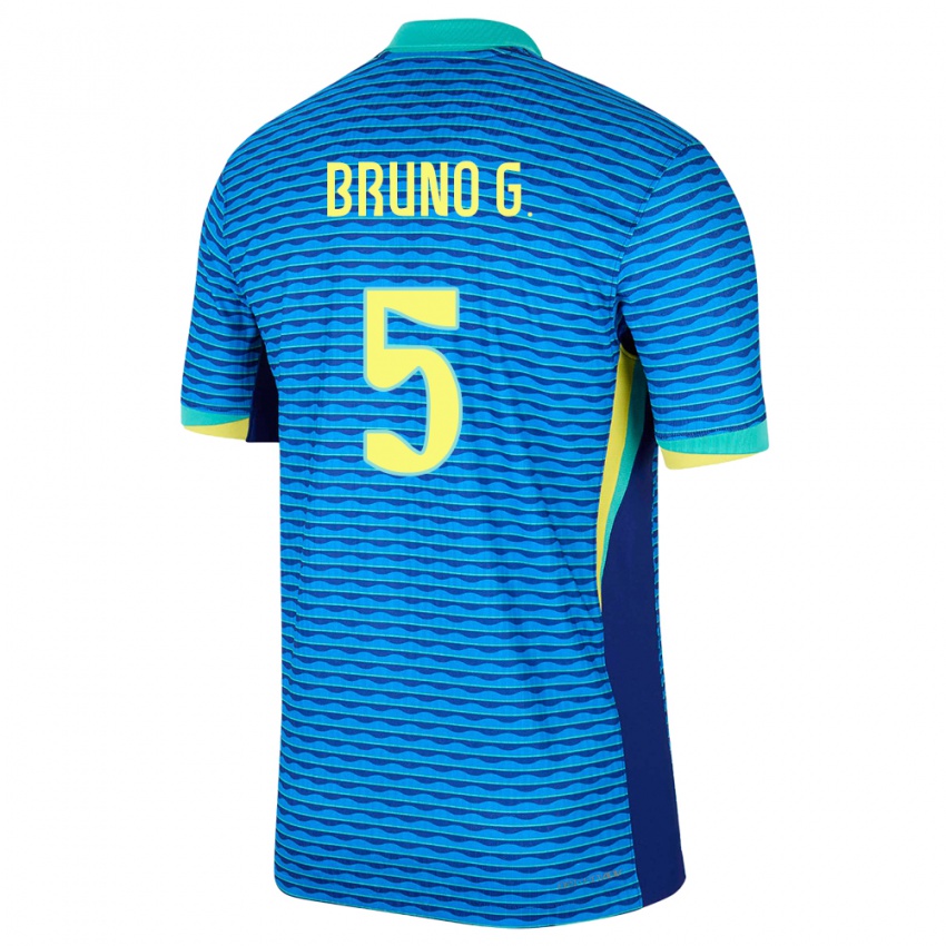 Kinder Brasilien Bruno Guimaraes #5 Blau Auswärtstrikot Trikot 24-26 T-Shirt Österreich