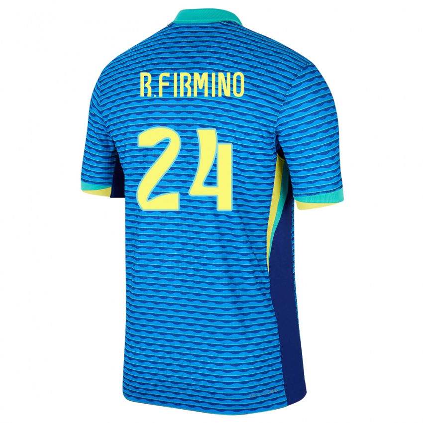 Kinder Brasilien Roberto Firmino #24 Blau Auswärtstrikot Trikot 24-26 T-Shirt Österreich