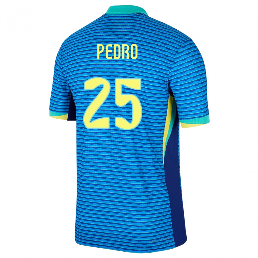 Kinder Brasilien Pedro #25 Blau Auswärtstrikot Trikot 24-26 T-Shirt Österreich