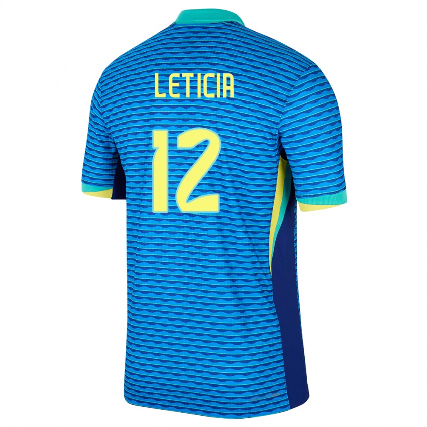 Kinder Brasilien Leticia #12 Blau Auswärtstrikot Trikot 24-26 T-Shirt Österreich