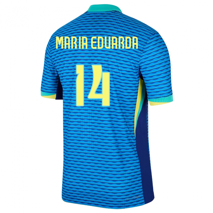 Kinder Brasilien Maria Eduarda #14 Blau Auswärtstrikot Trikot 24-26 T-Shirt Österreich