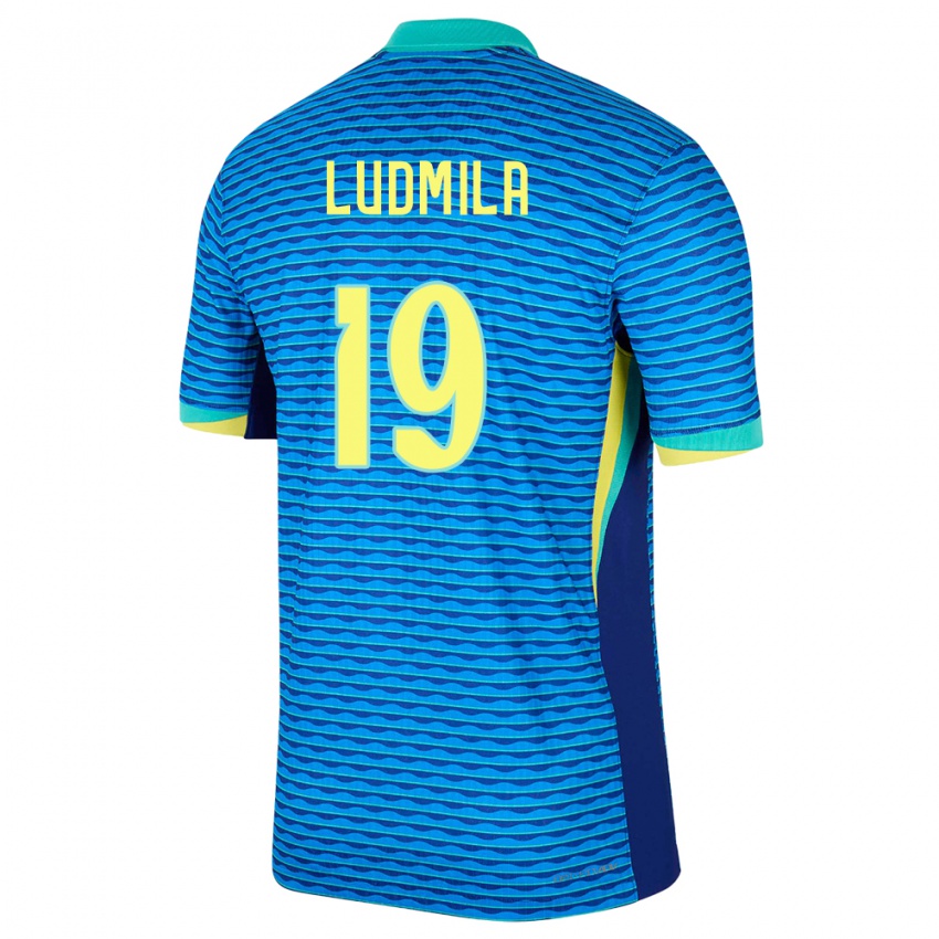 Kinder Brasilien Ludmila #19 Blau Auswärtstrikot Trikot 24-26 T-Shirt Österreich