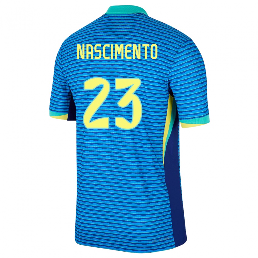 Kinder Brasilien Matheus Nascimento #23 Blau Auswärtstrikot Trikot 24-26 T-Shirt Österreich