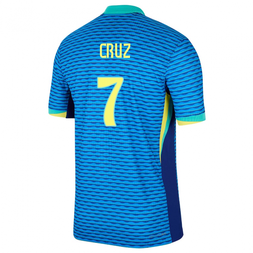 Kinder Brasilien Joao Cruz #7 Blau Auswärtstrikot Trikot 24-26 T-Shirt Österreich