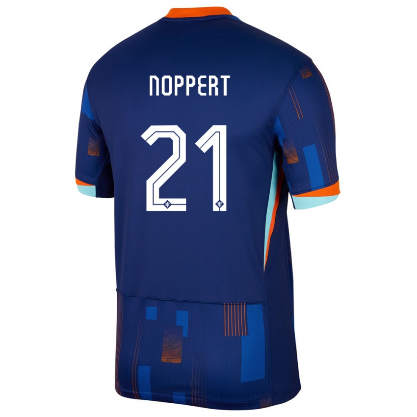 Kinder Niederlande Andries Noppert #21 Blau Auswärtstrikot Trikot 24-26 T-Shirt Österreich