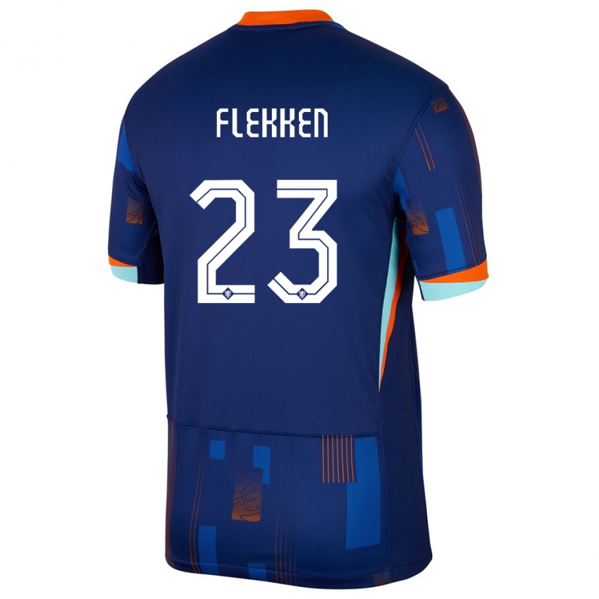 Kinder Niederlande Mark Flekken #23 Blau Auswärtstrikot Trikot 24-26 T-Shirt Österreich