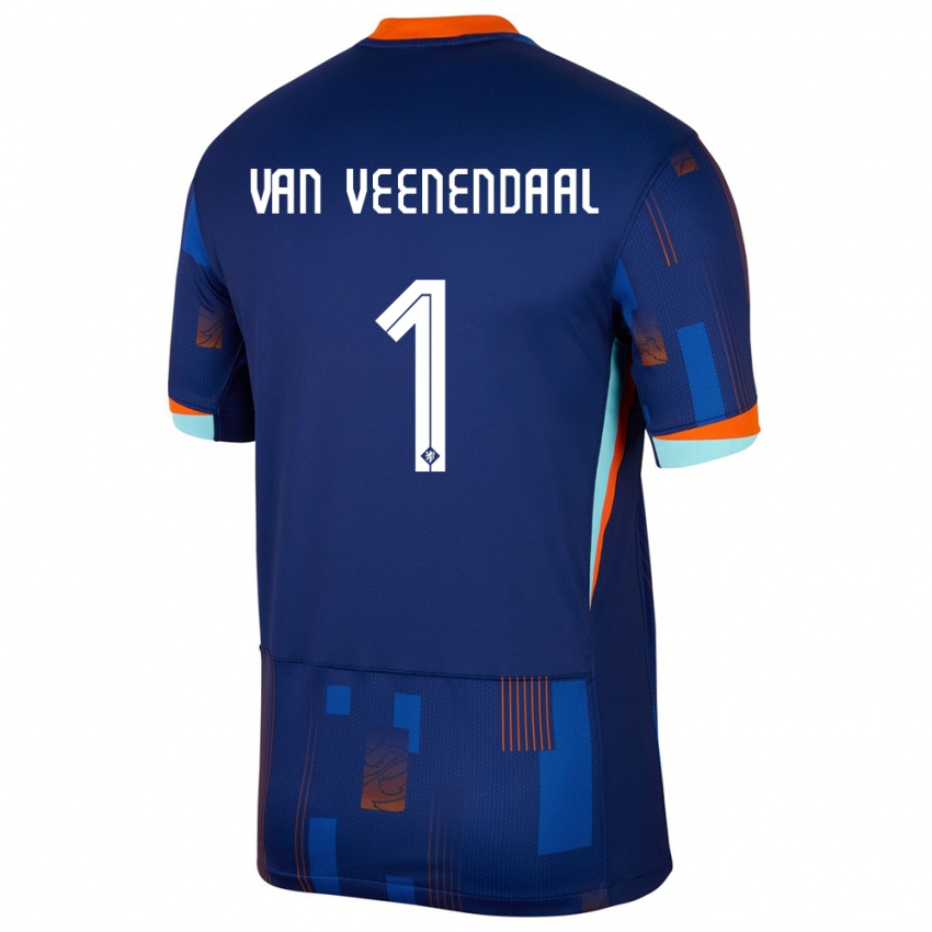 Kinder Niederlande Sari Van Veenendaal #1 Blau Auswärtstrikot Trikot 24-26 T-Shirt Österreich